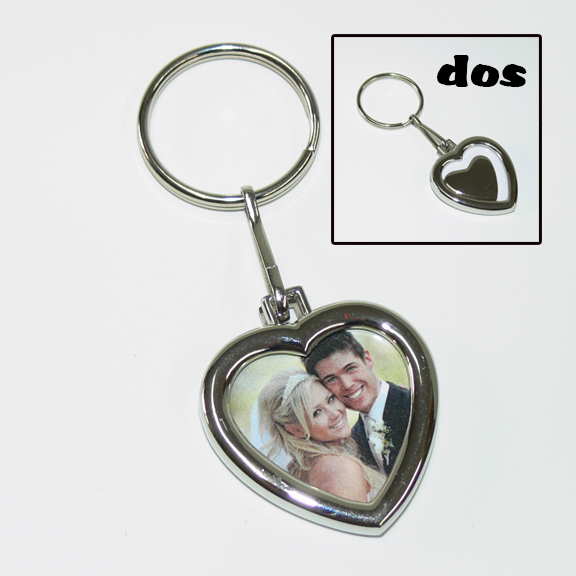 Porte-clés en forme de coeur avec photo