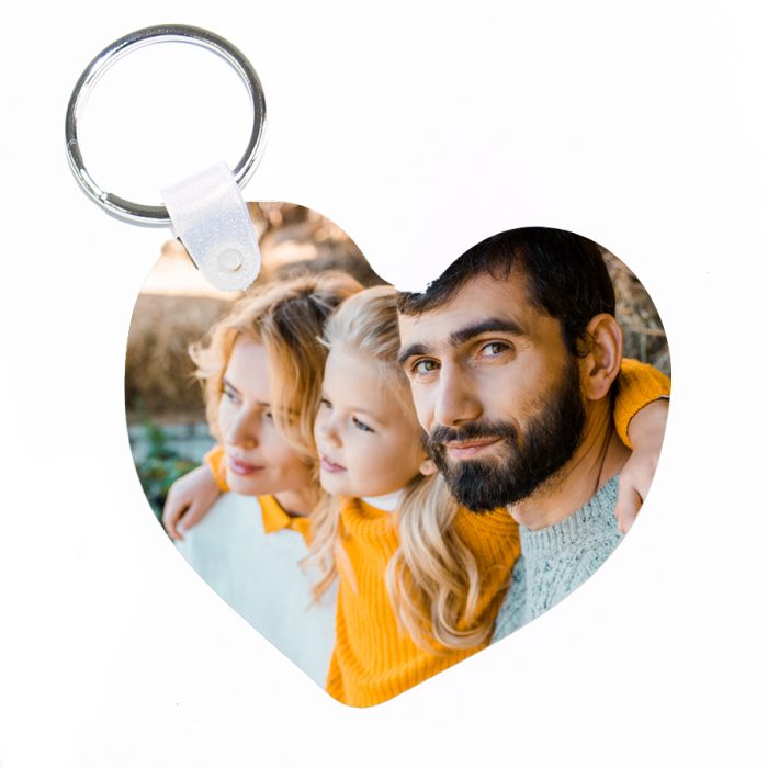 porte-clés en coeur en plastique impression deux cotés