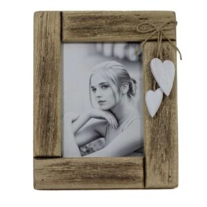 Cadre de bois avec coeurs 5x7 po