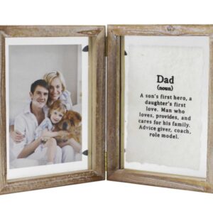 Cadre double en bois pour photos : 4 x 6 po (10,16 x 15,24 cm) ou 5 x 7 po (12,7 x 17,7 cm)