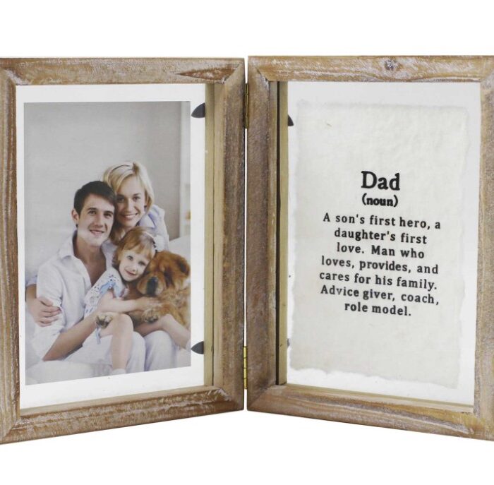 Cadre double en bois pour photos :  4 x 6 po (10,16 x 15,24 cm) ou 5 x 7 po (12,7 x 17,7 cm)